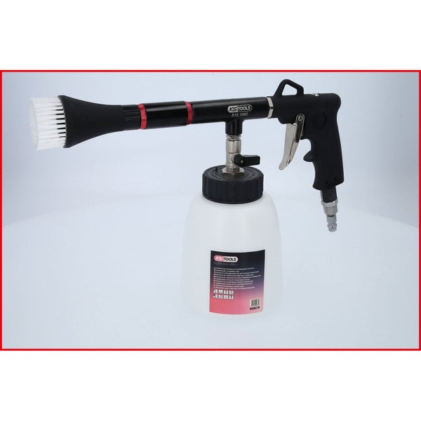 KS Tools Druckluft-Reinigungspistole mit Bürstenaufsatz und Reinigungsflüssigkeitsbehälter