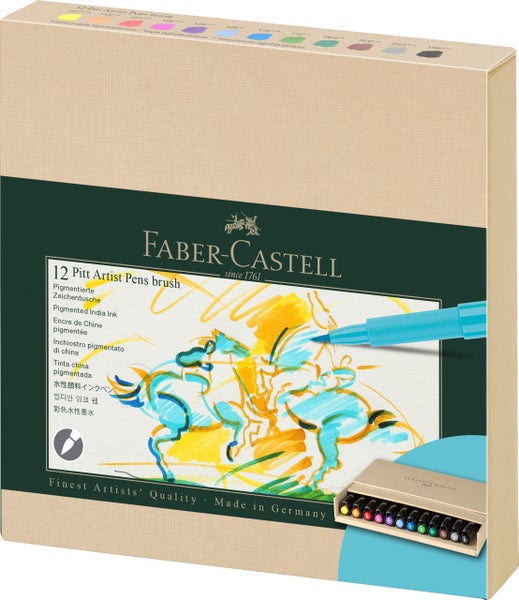 Faber-Castell Tuschestift Pitt Artist Pen B 12er Atelierbox