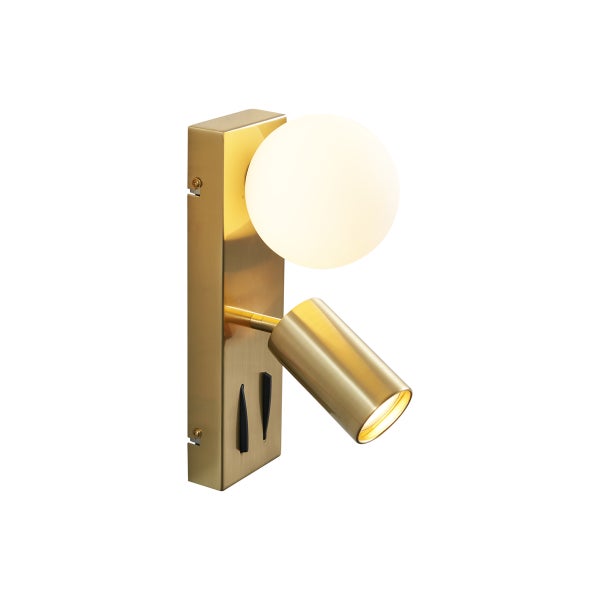 Wandleuchte mit zwei Leuchten aus Metall