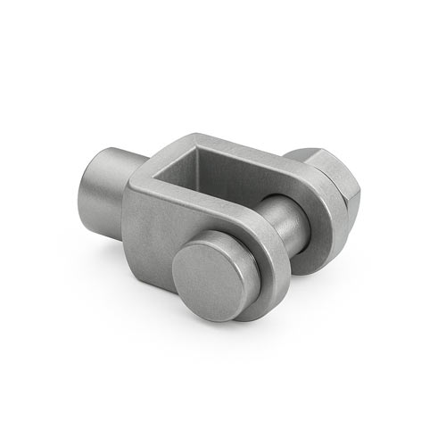 Gabelgelenk aus Metall für mechanische Verbindungen.