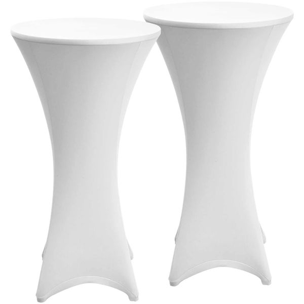 Zwei Stehtische mit Stretchbezug