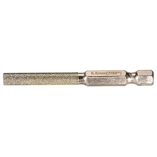 Diamantschleifstift für Kettensägen mit 5,5 Millimeter Durchmesser und Sechskantschaft.
