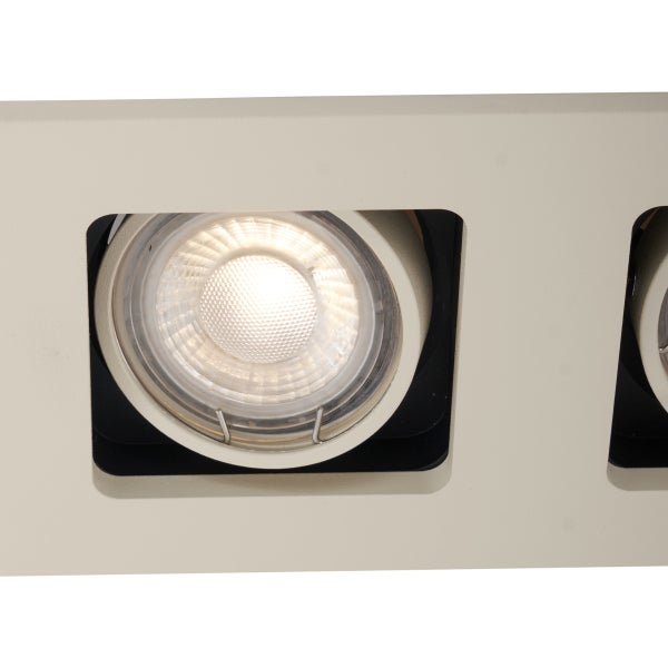 Moderner Einbaustrahler Beige GU10 50mm schwenk- und drehbar 2-flammig - Qure