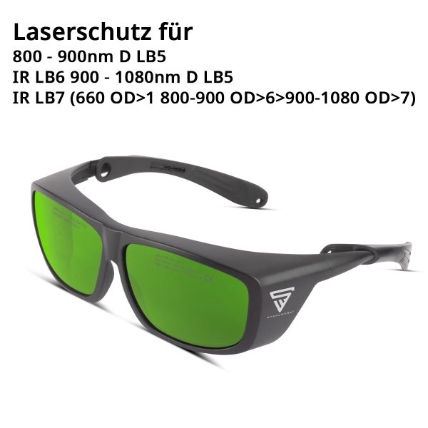 Laserschutzbrille mit grünen Gläsern zum Schutz vor Laserstrahlung