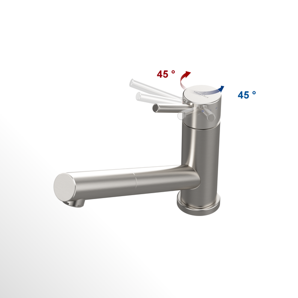 Villeroy & Boch Como Küchenarmatur, Hochdruck, Wasserhahn Küche mit Keramikkartusche und 360° Schwenkbereich, Spültischarmatur wassersparend, Auslauf Höhe 135mm, Edelstahl massiv