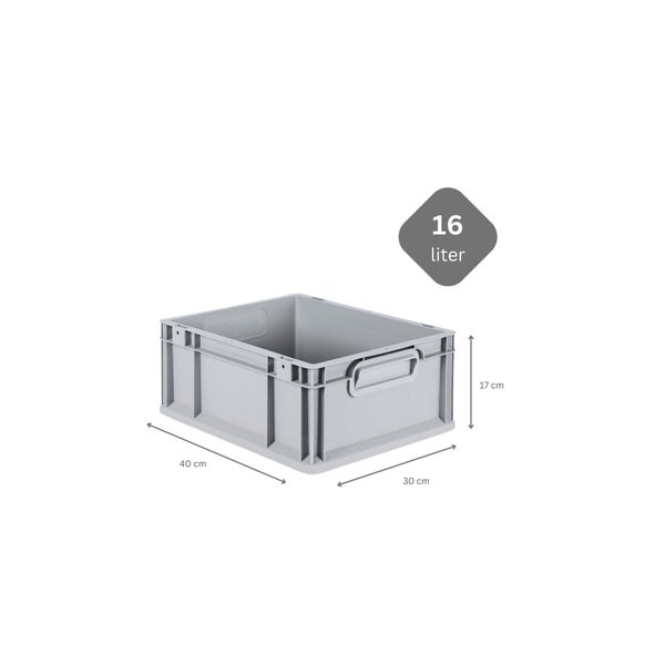 PROREGAL SparSet 5x Eurobox NextGen Grip mit Auflagedeckel mit 4 Blauen Schiebeschnappverschlüssen HxBxT 17 x 30 x 40 cm 16 Liter