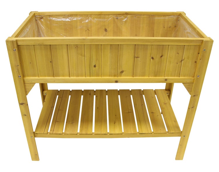 FRANK FLECHTWAREN | Hochbeet Gartenlust, 100 x 50 x 90 cm, HOLZ, KUNSTSTOFF