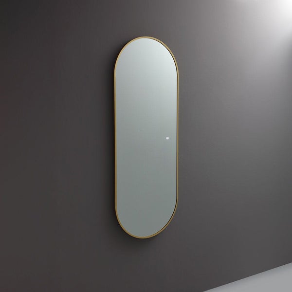LED Badezimmerspiegel  mit  Hintergrundbeleuchtung 60X160cm mit Rahmen in Messingoptik