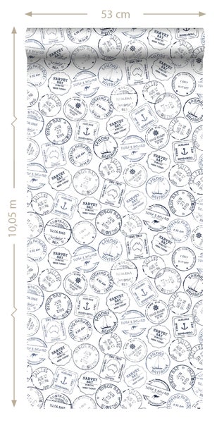 Tapete mit Australien-Motiven, inklusive Städte-Namen und Surf-Elementen