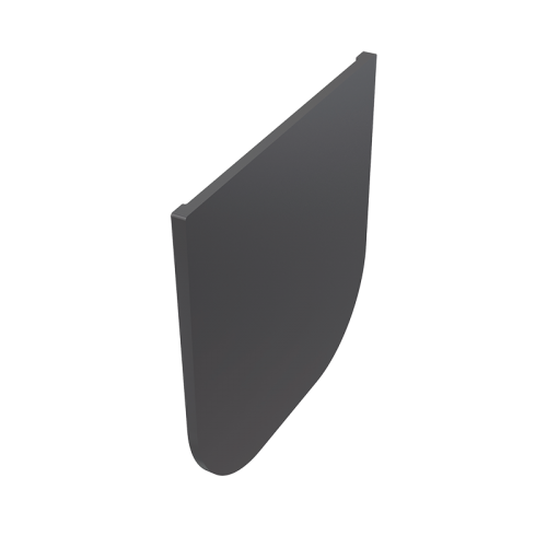 Seitenabschluss, anthrazit, abgerundete Form.