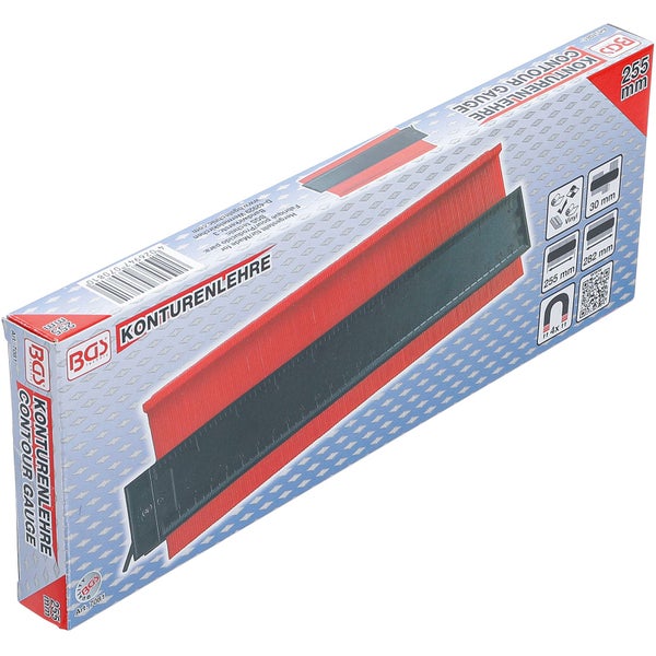 BGS Technic Konturenlehre 255 mm in Verpackung
