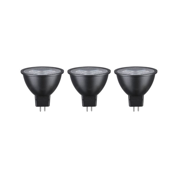 Standard 12V LED Reflektor GU5,3 3er-Set 3x450lm 3x6W 2700K Schwarz