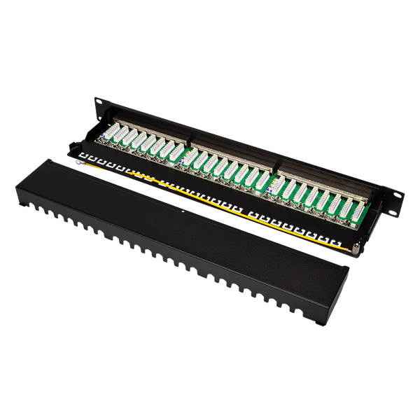 Patchpanel mit 24 Ports und Abdeckung