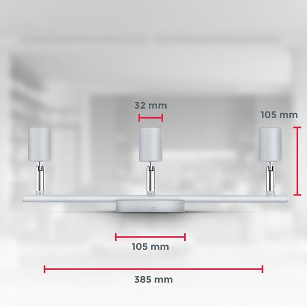 Deckenstrahler - 15W, 1200lm, LED, schwenkbar, GU10, neutralweiß, silberfarbig