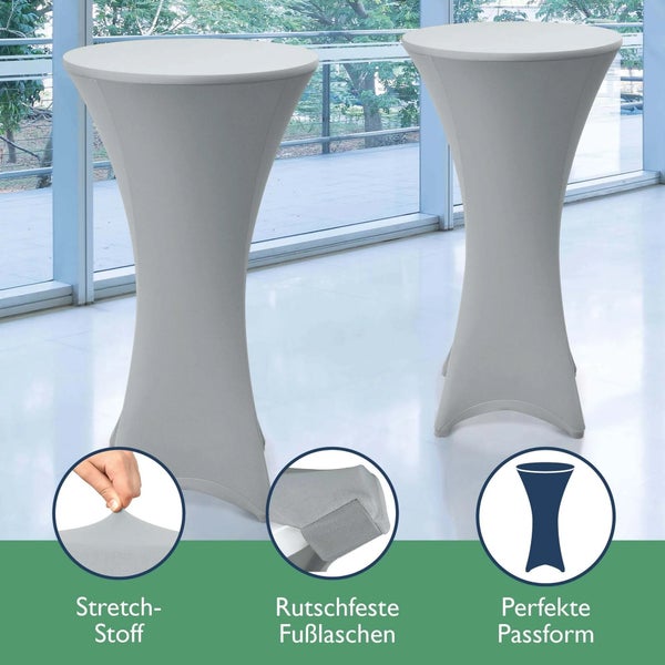 Zwei Stehtische mit Stretchhusse