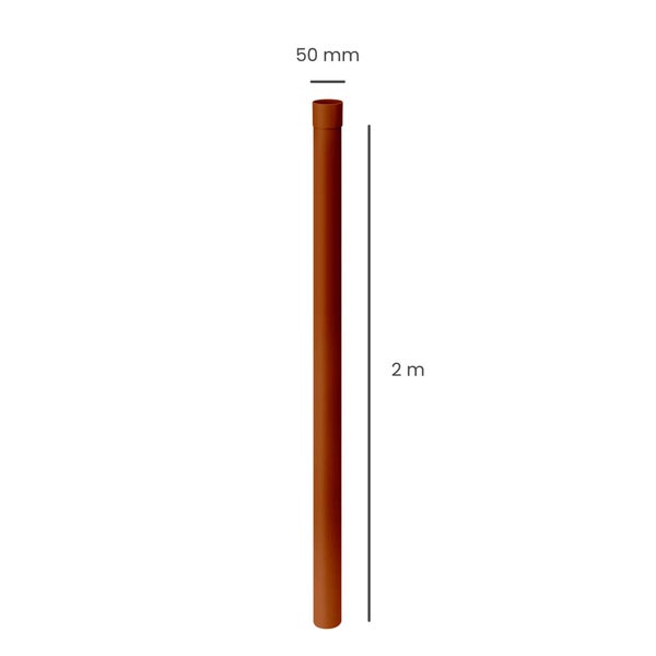KG-Rohr aus Kunststoff, Durchmesser 50 Millimeter, Länge 2 Meter, rotbraun.
