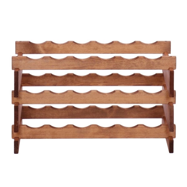 Weinregal VINOTECA FLEX PRO HxBxT 37x65x28cm 18 Flaschen auf 3 Fbenen Massives Kiefernholz Braun geölt