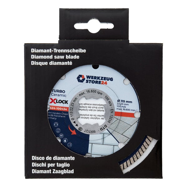 Werkzeug Store24 Trennscheibe Turbo Ceramic X-Lock mit 115 Millimeter Durchmesser
