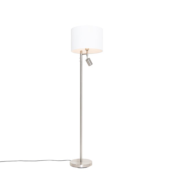 Stehleuchte mit Lampenschirm und zusätzlichem Leselicht