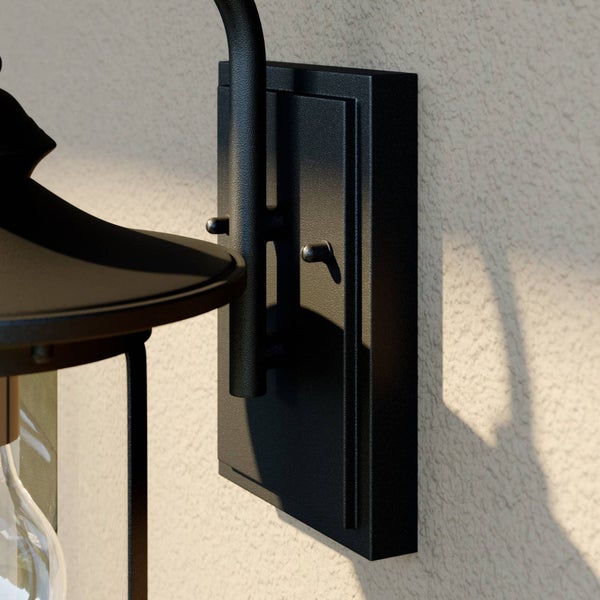 Lindby Wandlampe außen Laterne schwarz, Wandleuchte aussen Aussenleuchte IP23 Außenlampe 1x E27 ohne Leuchtmittel Außenbeleuchtung Hauswand Garten