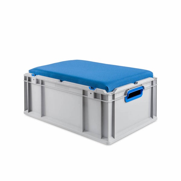 PROREGAL Eurobox NextGen Seat Box Blau HxBxT 26,5 x 40 x 60 cm 44 Liter Griffe Offen Eurobehälter Sitzbox Transportbox Transportbehälter Stapelbehälter