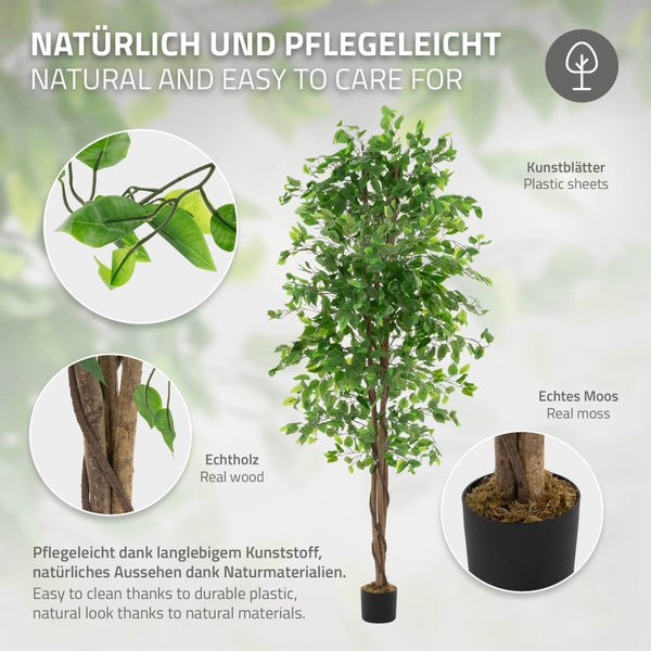 Dekorativer künstlicher Gummibaum im Topf