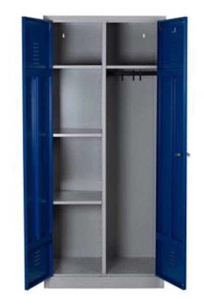 PROREGAL Metallspind Flamingo HxBxT 180 x 80 x 50 cm Zylindereschloss Grau-Blau