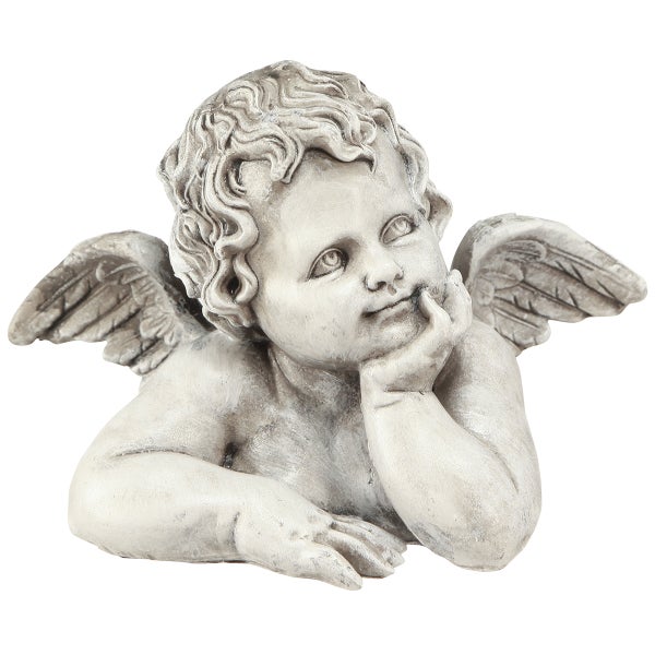 Engelfigur aus Stein, liegend