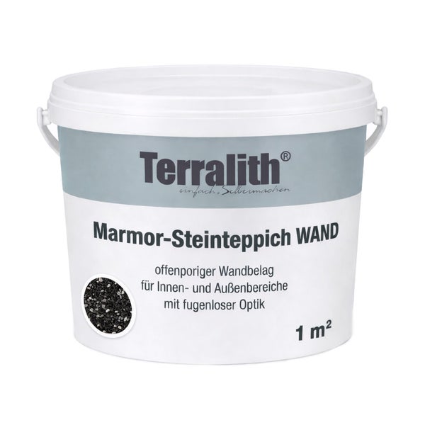 Terralith Marmor-Steinteppich Wand für innen und außen, offenporiger Wandbelag für eine fugenlose Optik, ausreichend für ein Quadratmeter.
