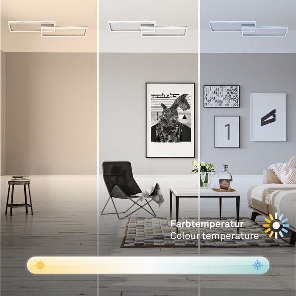 LED Deckenleuchte, alu-chrom, LED/45W