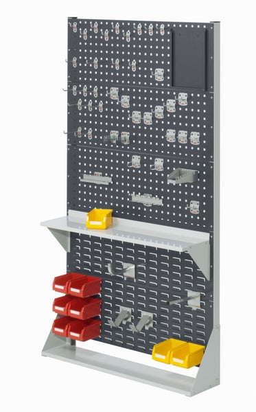 Kappes ®RasterPlan Stellwände einseitig Größe #5 - 3x Lochplatten 2x Schlitzplatten 1x Zubehörsortiment 55-teilig Anthrazitgrau RAL 7016