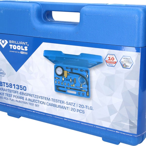 Brilliant Tools Kraftstoff-Einspritzsystem-Tester-Satz in blauem Koffer
