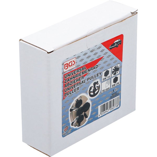 Verpackung eines Universal Zahnriemenrad Abziehers von BGS technic