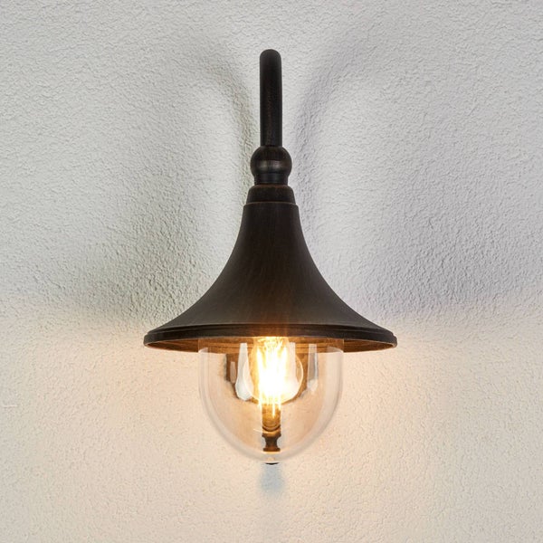 Lindby Wandlampe aussen IP44, Aussenwandleuchte Laterne Finish rostbraun Außenbeleuchtung Wand für Hof Garten Terrasse Balkon Haus Aussenleuchte