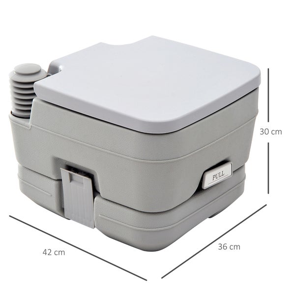 HOMCOM Campingtoilette Faltbare Reisetoilette max. Tragkraft bis 200 kg 10L Falttoilette Trockentrenntoilette für Camping, Wandern, Reisen, Angeln Grau