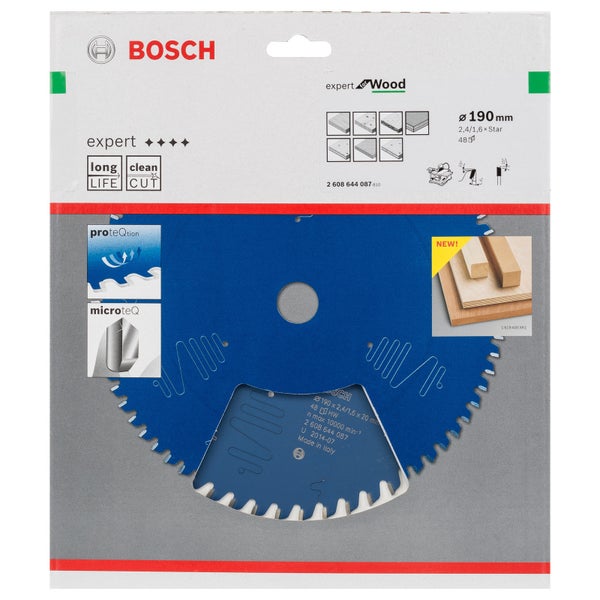 Bosch Kreissägeblatt Expert for Wood für Tischkreissägen 190 x Stern x 2,4 mm 48 - 2608644087