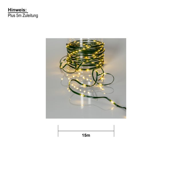 LED Lichterkette mit 15 Metern Länge