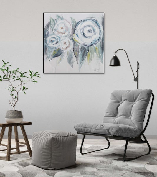 Handgemaltes Gemälde Acrylfarbe 60x60cm Rosa