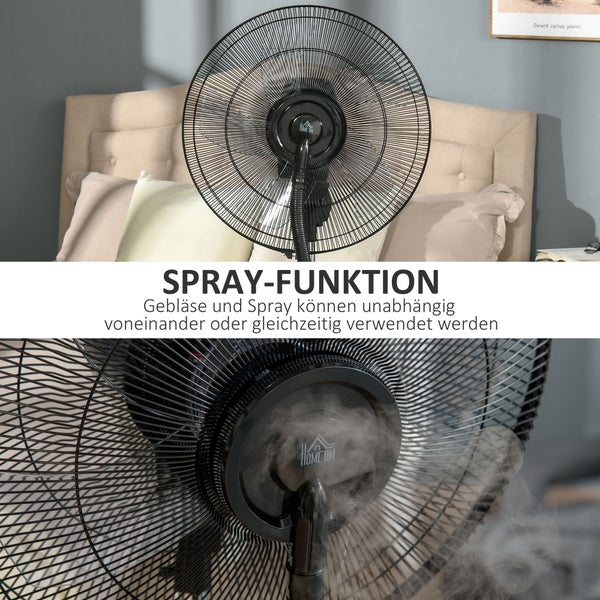 Schwenkventilator mit Sprühfunktion und Homcom Logo