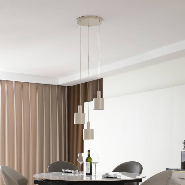 Lindby Pendelleuchte Ovelia (Modern) in Creme aus Metall (3 flammig, E27) - Deckenlampe Esstischlampe Hängelampe Hängeleuchte Küchenleuchte