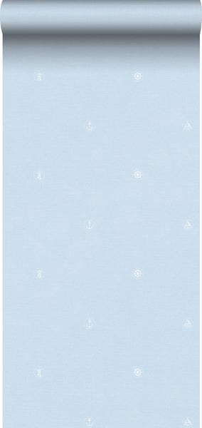 Tapetenrolle mit Leuchtturm-, Anker-, Schiffs- und Steuerradmotiven