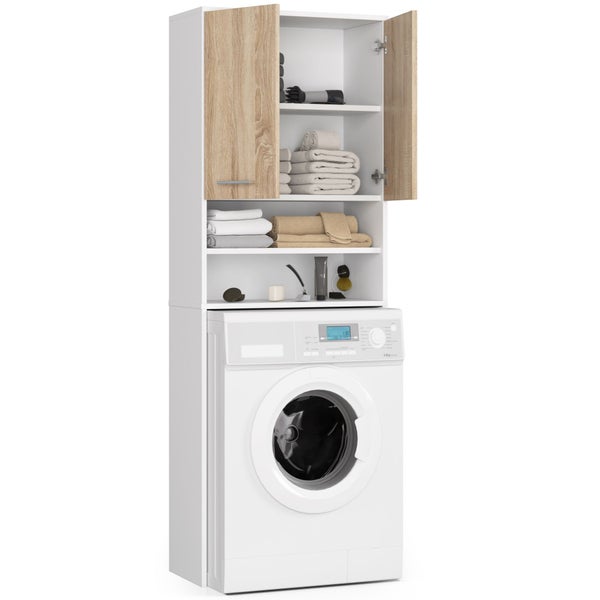 Waschmaschine mit offenem Wandschrank für das Badezimmer