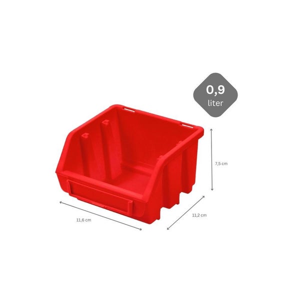 PROREGAL SuperSparSet 5x Sichtlagerbox 1 HxBxT 7,5 x 11,6 x 11,2 cm Polypropylen Rot
