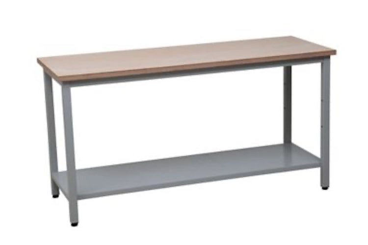 PROREGAL Werkbank Cricket Mit Ablageboden HxBxT 84 x 160 x 60 cm Traglast 150 kg Grau-Buche