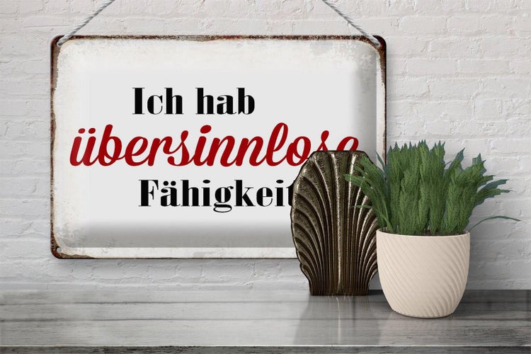 Blechschild Spruch 30x20cm ich hab übersinnlose Fähigkeiten