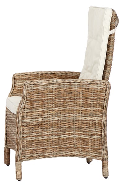 Gram Gartenstuhl inkl. Kissen, mit Pumpe, natur und offwhite. 2er Set