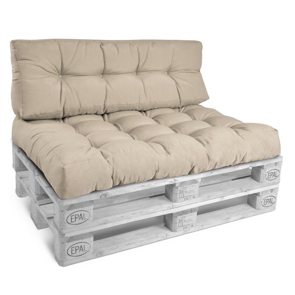 Beautissu ECO Style Palettenkissen Rücken 120x40x10cm Natur