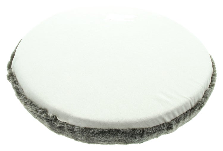 FRANK FLECHTWAREN | Sitzkissen Fellpolster, POLYESTER, SCHAUMSTOFF, Ø 40 x 4 cm