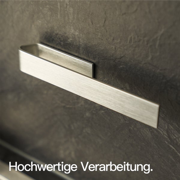 Designfabrik Hamburg Spültuchhalter ohne Bohren Silber Gebürstet 17cm