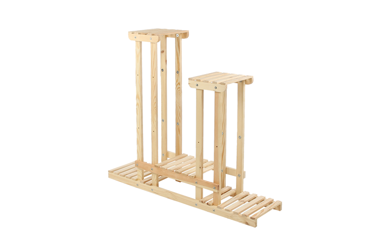 Blumenständer FLORANGE HxBxT 116x95x25cm 5 Ablagen Kieferholz Natur unbehandelt